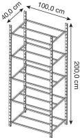 Manorga Schwerlastregal ZA21405ND lichtgrau 100,0 x 40,0 x 200,0 cm