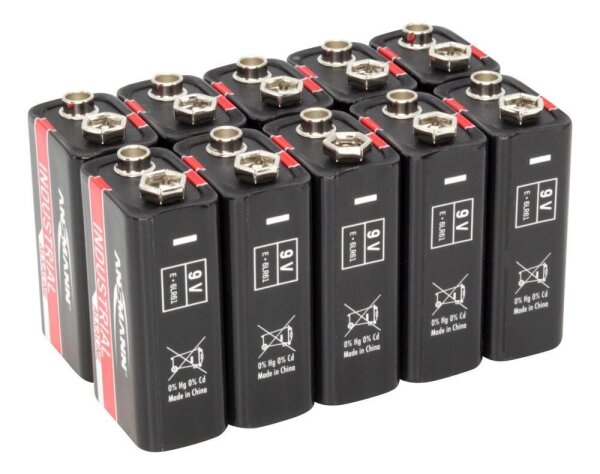 ANSMANN Batterien INDUSTRIAL Alkali-Mangan E-Block 9,0 V, 10 St.
