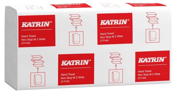 KATRIN Papierhandtücher 61570 Non Stop M2 wide Interfold-Falzung 2-lagig weiß, 4.000 Tücher