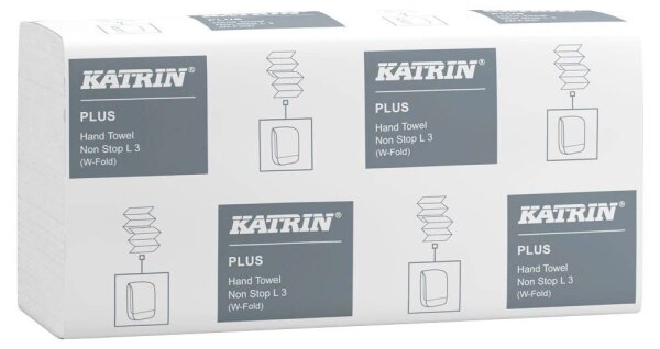 KATRIN Papierhandtücher 61600 PLUS Non Stop L3 Interfold-Falzung 3-lagig hochweiß, 2.500 Tücher