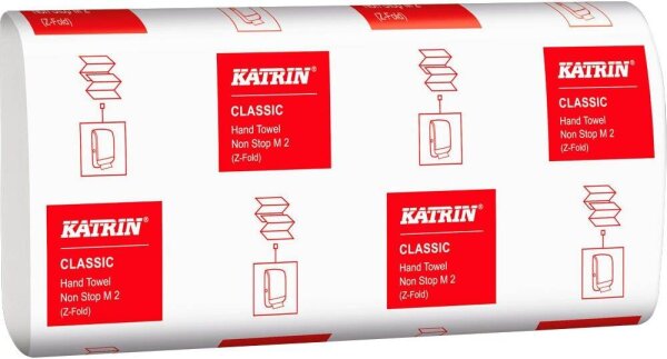 KATRIN Papierhandtücher 61617 CLASSIC Non Stop M2 Interfold-Falzung 2-lagig weiß, 4.000 Tücher