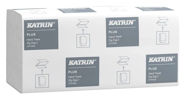 KATRIN Papierhandtücher 85040 Plus Zick-Zack-Falzung 2-lagig hochweiß, 4.000 Tücher