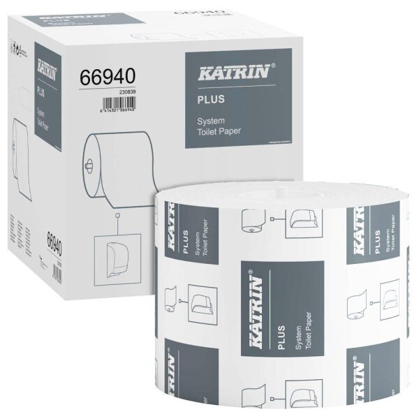 KATRIN Jumbo-Toilettenpapier PLUS System 2-lagig, 36 Rollen