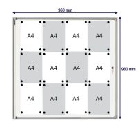FRANKEN Schaukasten X-tra!Line  silber 12x DIN A4 96,0 x 3,0 x 98,0 cm, 1 St.