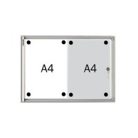 FRANKEN Schaukasten X-tra!Line  silber 2x DIN A4 37,0 x 3,0 x 51,0 cm, 1 St.