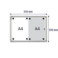 FRANKEN Schaukasten X-tra!Line  silber 2x DIN A4 37,0 x 3,0 x 51,0 cm, 1 St.