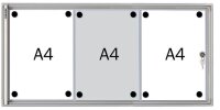FRANKEN Schaukasten X-tra!Line  silber 3x DIN A4 37,0 x 3,0 x 73,0 cm, 1 St.