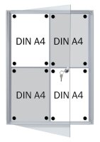 FRANKEN Schaukasten X-tra!Line  silber 4x DIN A4 51,0 x 3,0 x 68,0 cm, 1 St.