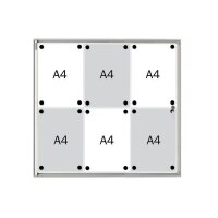 FRANKEN Schaukasten X-tra!Line  silber 6x DIN A4 68,0 x 3,0 x 73,0 cm, 1 St.