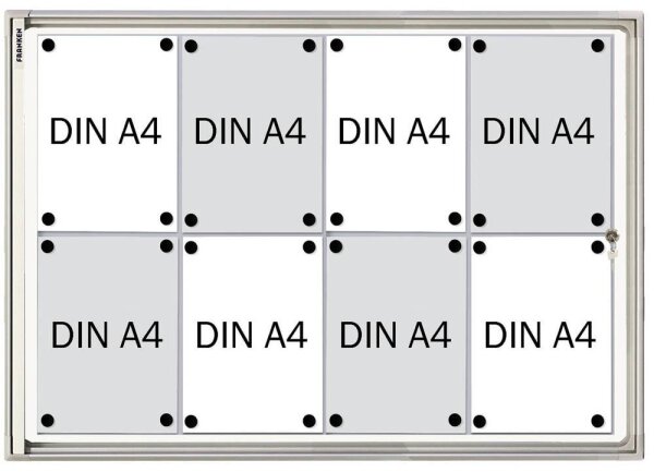 FRANKEN Schaukasten X-tra!Line  silber 8x DIN A4 96,0 x 3,0 x 68,0 cm, 1 St.