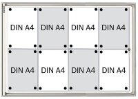 FRANKEN Schaukasten X-tra!Line  silber 8x DIN A4 96,0 x...