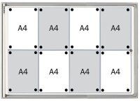 FRANKEN Schaukasten X-tra!Line  silber 8x DIN A4 96,0 x 3,0 x 68,0 cm, 1 St.