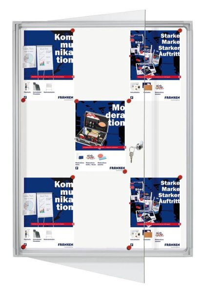 FRANKEN Schaukasten X-tra!Line  silber 9x DIN A4 73,0 x 3,5 x 98,0 cm, 1 St.