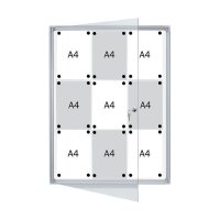 FRANKEN Schaukasten X-tra!Line  silber 9x DIN A4 73,0 x 3,5 x 98,0 cm, 1 St.