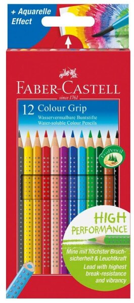 FABER-CASTELL Colour GRIP Buntstifte farbsortiert, 12 St.