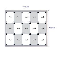 FRANKEN Schaukasten ECO silber 15x DIN A4 99,0 x 4,5 x 117,5 cm, 1 St.