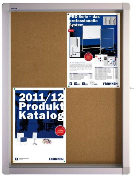 FRANKEN Schaukasten ECO silber 4x DIN A4 53,0 x 4,5 x 70,4 cm, 1 St.