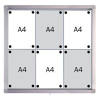 FRANKEN Schaukasten ECO silber 6x DIN A4 70,4 x 4,5 x 75,0 cm, 1 St.