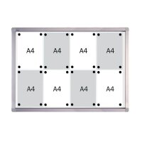 FRANKEN Schaukasten ECO silber 8x DIN A4 98,0 x 4,5 x 70,4 cm, 1 St.