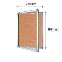 FRANKEN Schaukasten ECO silber 9x DIN A4 75,0 x 4,5 x 101,1 cm, 1 St.