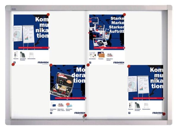 FRANKEN Schaukasten PRO silber 8x DIN A4 95,0 x 4,6 x 68,0 cm, 1 St.