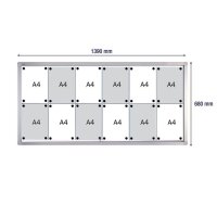 FRANKEN Schaukasten PRO silber 12x DIN A4 139,0 x 4,6 x 68,0 cm, 1 St.
