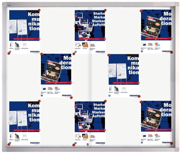 FRANKEN Schaukasten PRO silber 15x DIN A4 117,5 x 4,6 x 99,0 cm, 1 St.