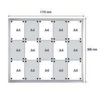 FRANKEN Schaukasten PRO silber 15x DIN A4 117,5 x 4,6 x 99,0 cm, 1 St.