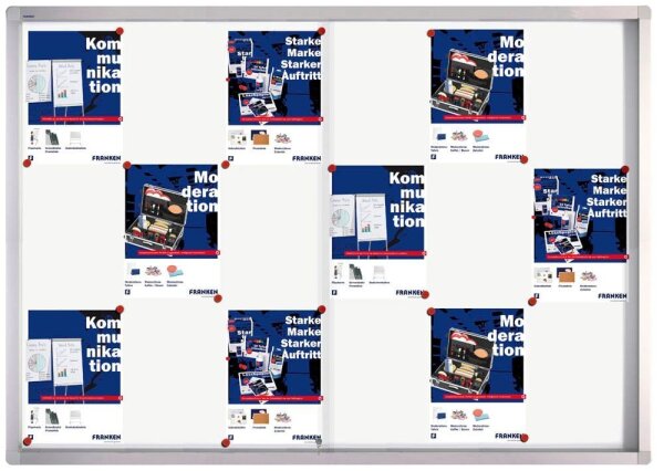 FRANKEN Schaukasten PRO silber 18x DIN A4 139,0 x 4,6 x 99,0 cm, 1 St.