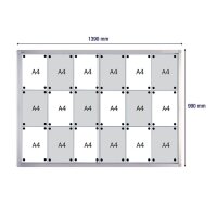 FRANKEN Schaukasten PRO silber 18x DIN A4 139,0 x 4,6 x 99,0 cm, 1 St.