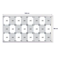 FRANKEN Schaukasten PRO silber 24x DIN A4 184,0 x 4,6 x 99,0 cm, 1 St.