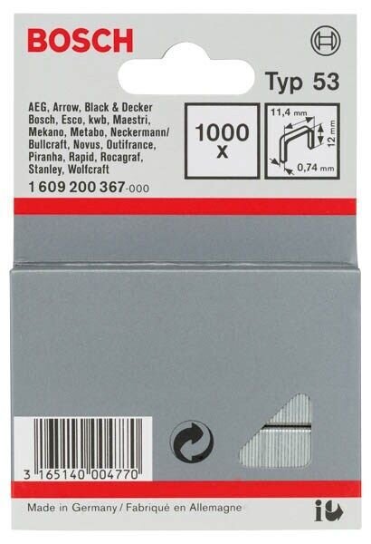 BOSCH Tackerklammern Typ 53 12 mm, 1.000 St.