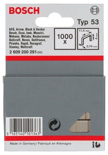 BOSCH Tackerklammern Typ 53 4 mm, 1.000 St.