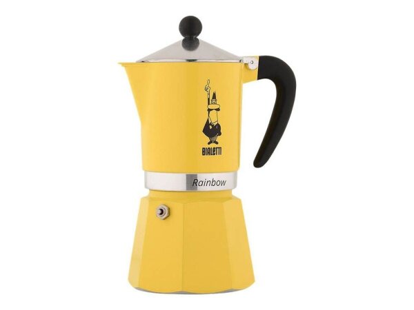BIALETTI Rainbow Espressokocher gelb, 6 Tassen
