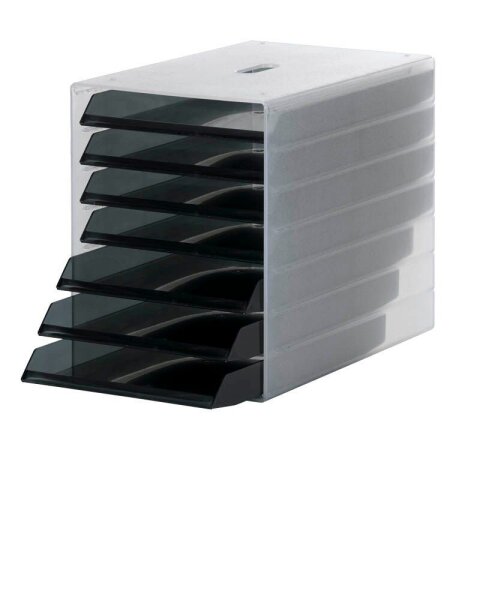 DURABLE Schubladenbox IDEALBOX  dunkelgrau 1712000050, DIN A4 mit 7 Schubladen, 1 St.