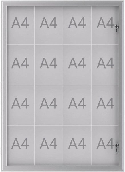 MAUL Schaukasten Excite grau 16x DIN A4 95,6 x 2,8 x 130,4 cm, 1 St.