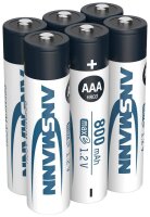 4 + 2 GRATIS: ANSMANN Akkus maxE Ni-MH Micro AAA 800 mAh, 4 St. + GRATIS 2 St.