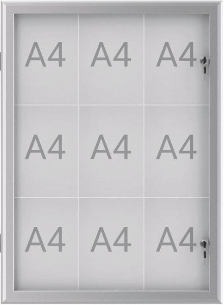 MAUL Schaukasten Excite grau 9x DIN A4 73,9 x 2,8 x 100,0 cm, 1 St.