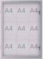 MAUL Schaukasten Excite grau 9x DIN A4 73,9 x 2,8 x 100,0...