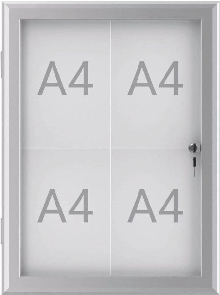 MAUL Schaukasten Excite grau 4x DIN A4 52,2 x 2,8 x 69,6 cm, 1 St.
