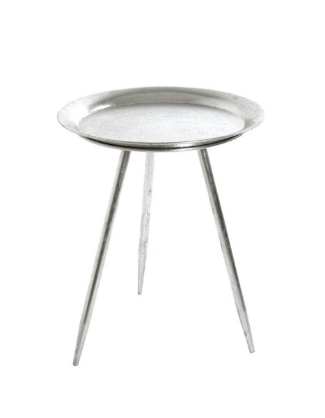 HAKU Möbel Beistelltisch rund Metall silber 38,0 x 38,0 x 47,0 cm, 1 St.