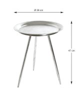 HAKU Möbel Beistelltisch rund Metall silber 38,0 x...