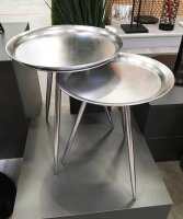 HAKU Möbel Beistelltisch rund Metall silber 38,0 x 38,0 x 47,0 cm, 1 St.
