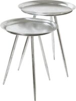 HAKU Möbel Beistelltisch rund Metall silber 38,0 x 38,0 x 47,0 cm, 1 St.