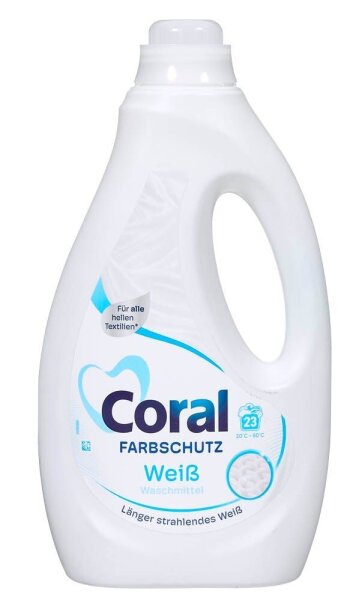 Coral FARBSCHUTZ Weiß Waschmittel flüssig, 1,15 l