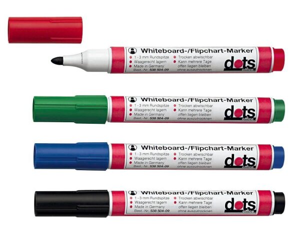 dots Whiteboard-Marker farbsortiert 1,5 - 3,0 mm, 4 St.