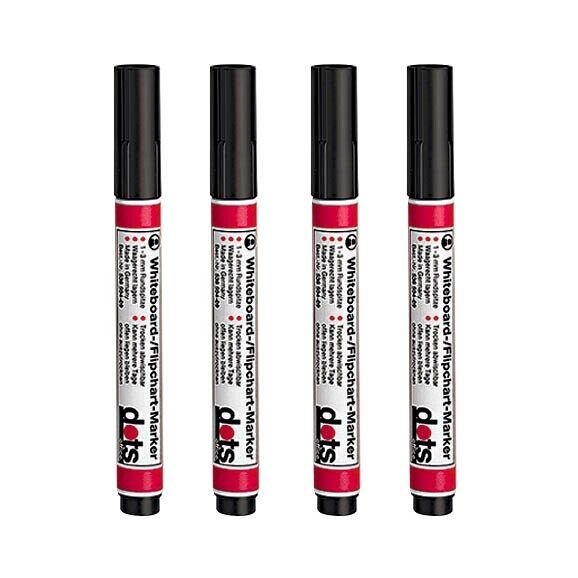 dots Whiteboard-Marker schwarz 1,5 - 3,0 mm, 4 St.
