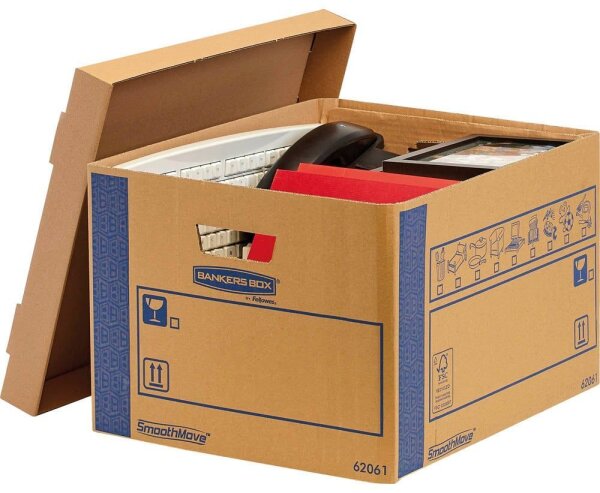 Bankers Box Umzugskartons SmoothMove Prime 46,4 x 39,0 x 29,4 cm, 5 St.
