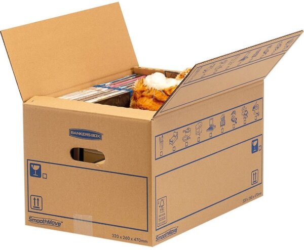 Bankers Box Umzugskartons SmoothMove Standard 47,5 x 32,5 x 27,0 cm, 10 St.