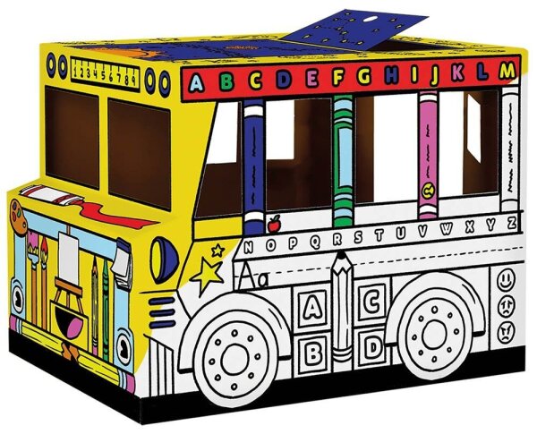 Bankers Box Ausmalbild weiß Spielhaus Bus, 1 St.